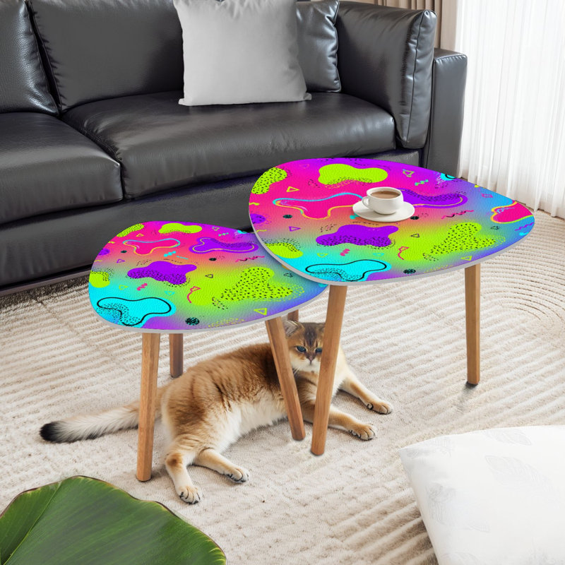 Ensemble de 2 tables basses gigognes Triangle