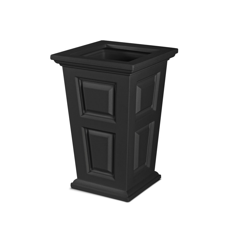 Siriana Self-Watering Resin Pot Planter, Black, Set of 1