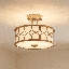 Plafonnier 2 lumières Meridian en laiton naturel-1849204796