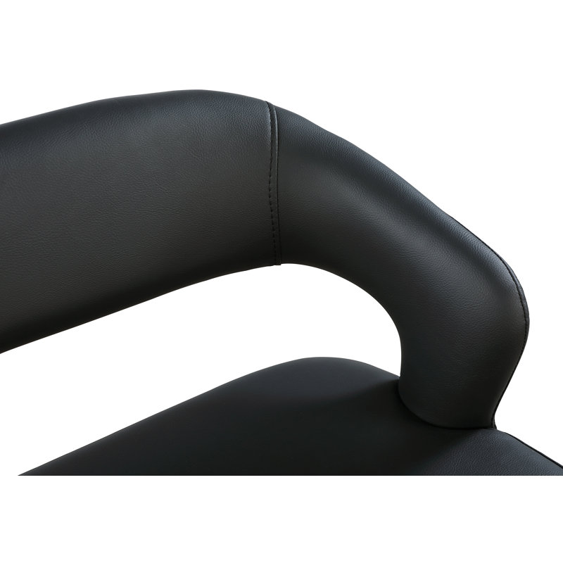 Destiny Faux Leather Bench, Black Vegan Leather