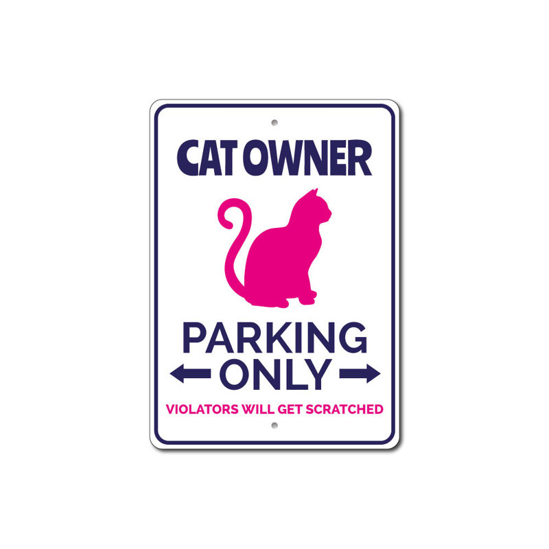 Enseigne de chat en aluminium, H 14 po x l 10 po x P 0,04 po