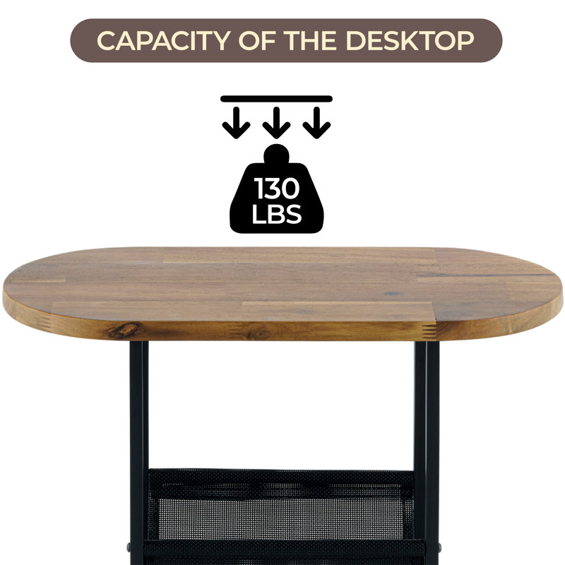 Table de bout cadrée, Brun
