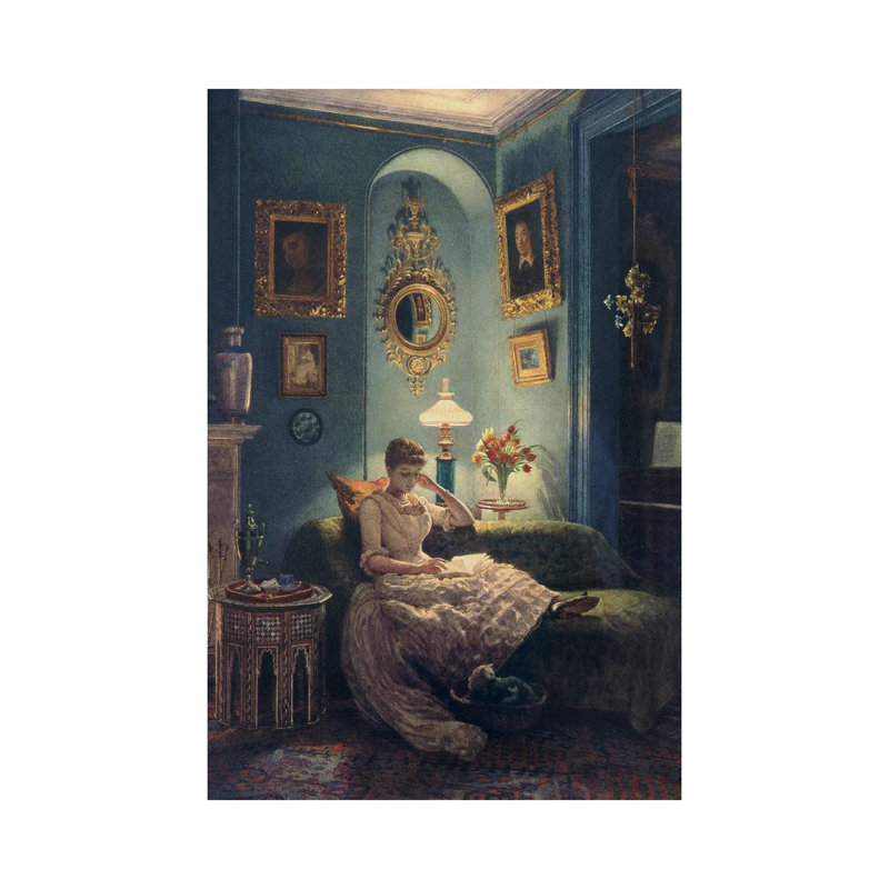 Une soirée à la maison, 1888 - Giclée sur toile tendue avec châssis, H 40 po x l 26 po