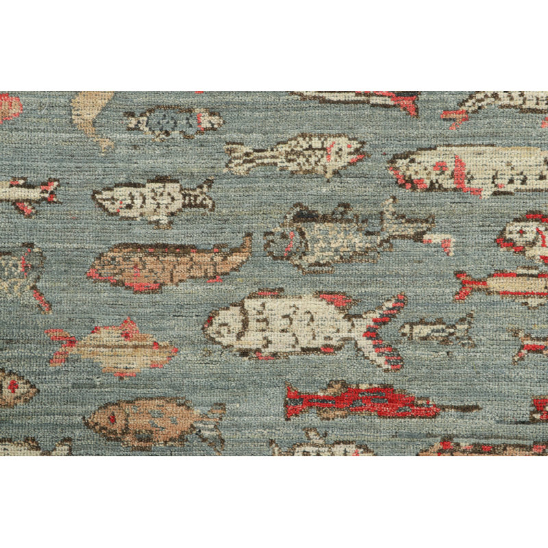 Burano Hand Knotted Wool Area Rug, Runner 3' x 8'