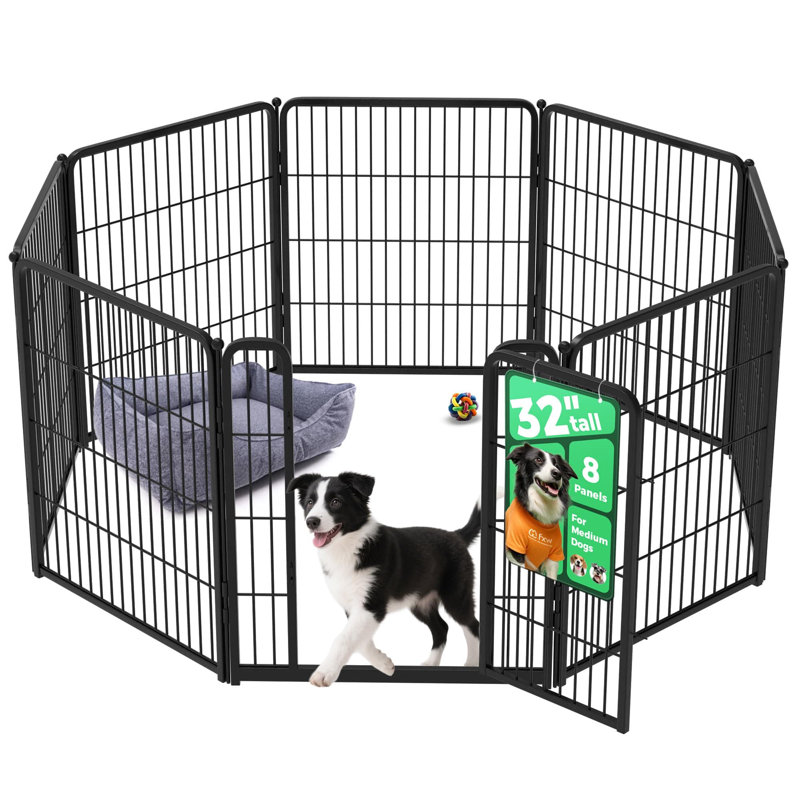 Parc pour animaux d'intérieur et d'extérieur non-lesté FXW Homeplus Unleashed, Noir, H 32 po x l 54,8 po x P 54,8 po