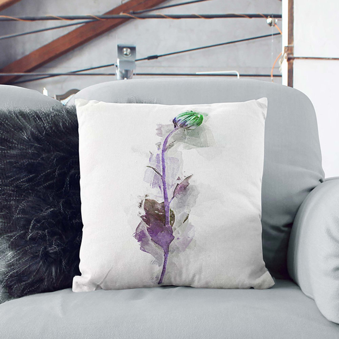 A Single Flower in Abstract Cushion with Filling