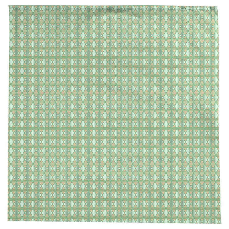Leffel Lined Diamonds Tablecloth, Green/Orange