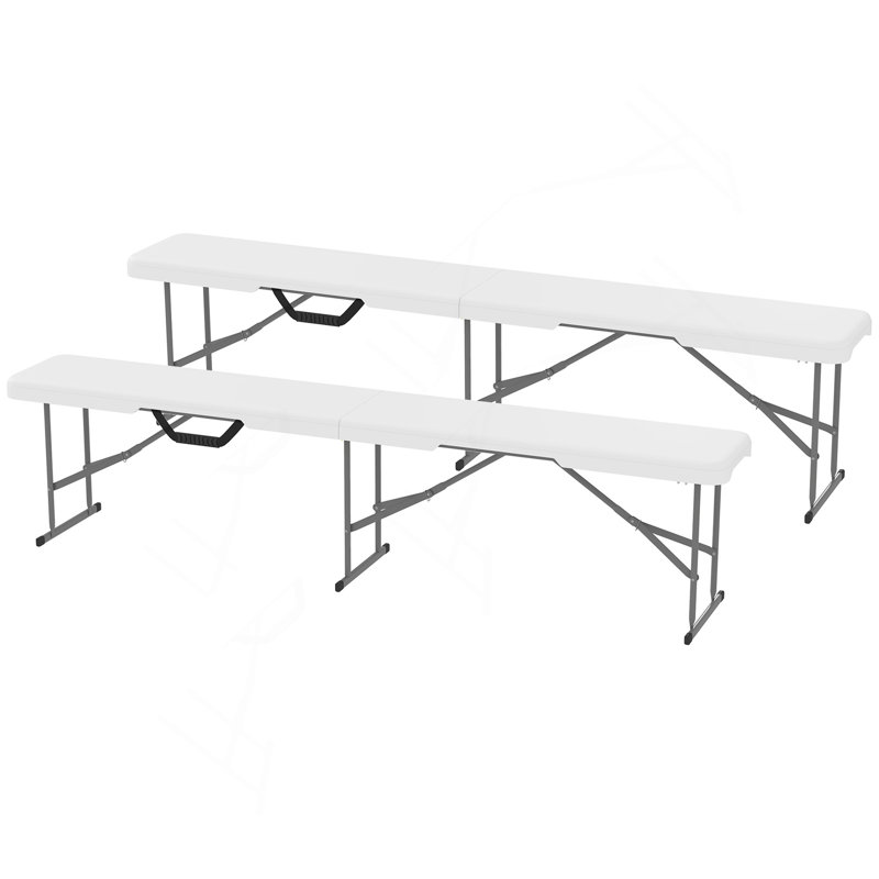 Ensemble de 2 bancs de camping pliables portatifs de 6 pi avec poignée de transport