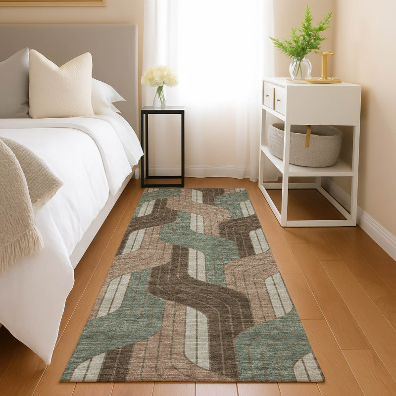 Machine Washable Indoor/Outdoor Lockway ACN2422 Mid-Century Modern Rug, Runner 2'3" x 7'6"
