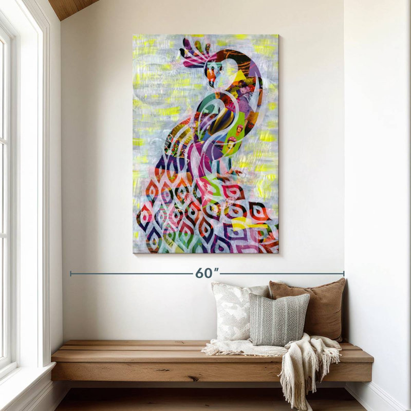 Brampt Peacock Abstract, 48" H x 32" W