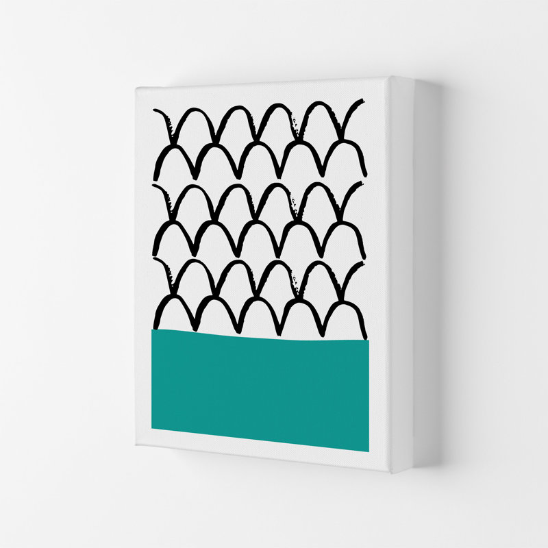 Teal Fish Scales Neon Funk by Pixy Paper - Print, Wrapped Canvas, 84cm H x 59.4cm W x 4cm D
