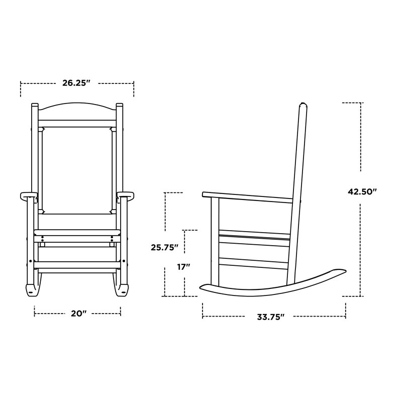 Chaise berçante POLYWOOD Classics, Gris ardoise / Tigerwood
