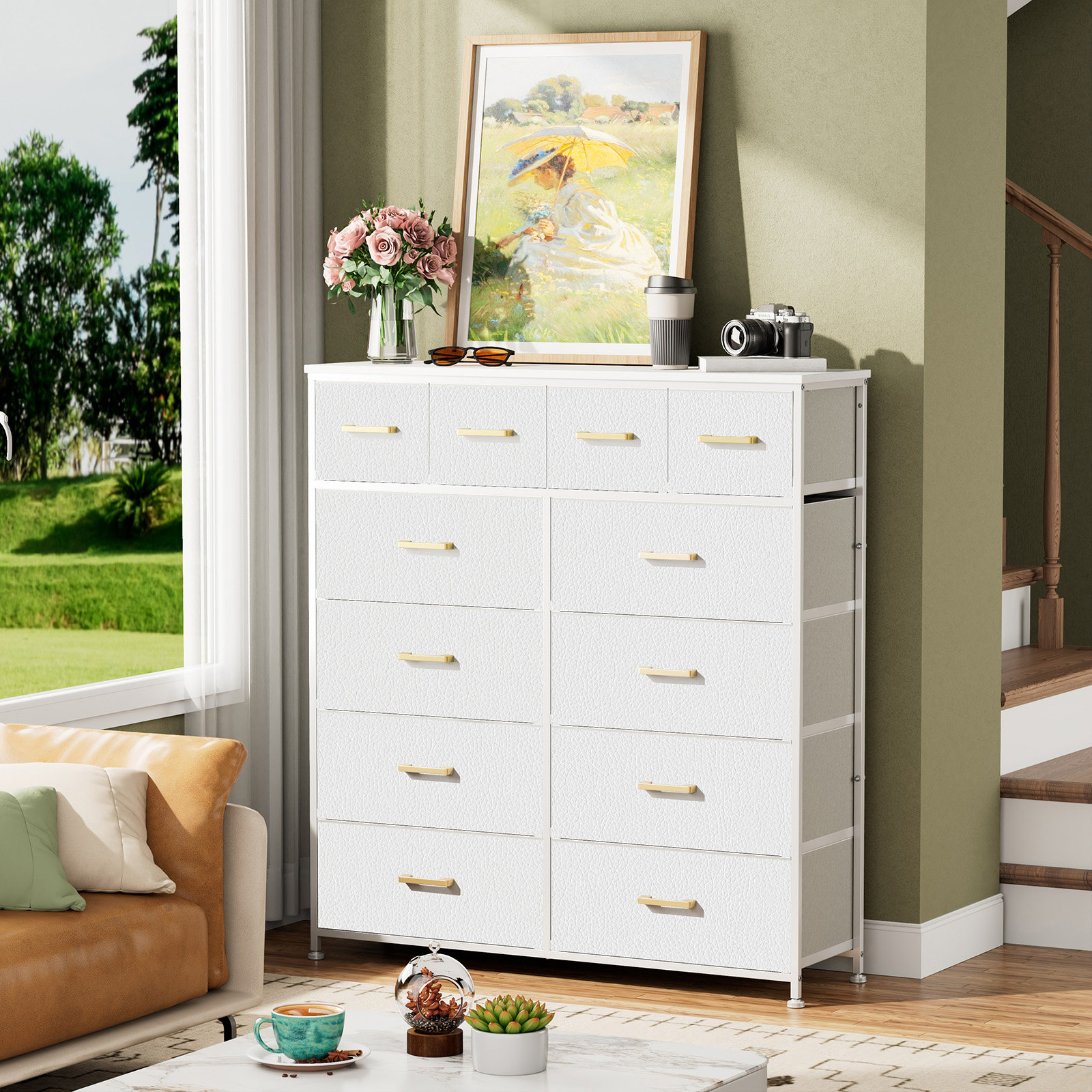 Rebrilliant Large Tall Dresser 12 Drawers for Closet Bedroom