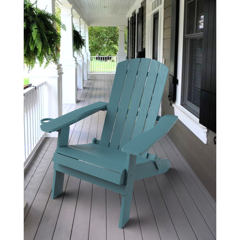 Chaise Adirondack pliante en plastique Tranquilo Depot, Bleu sarcelle
