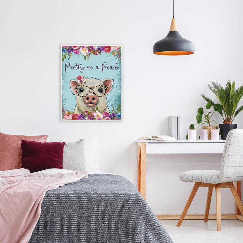Joli cochon de pêche, estampe numérique, design par Lee Keller, H 30 po x l 24 po