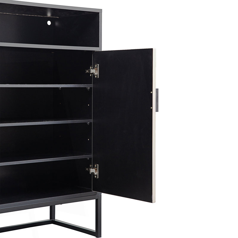 Rangement à chaussures à 5 niveaux, armoire à chaussures avec portes, range-chaussures moderne