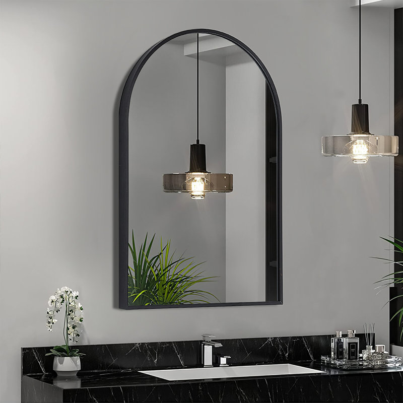 Krysha Metal Half-circle Mirror, 70cm H x 50cm W