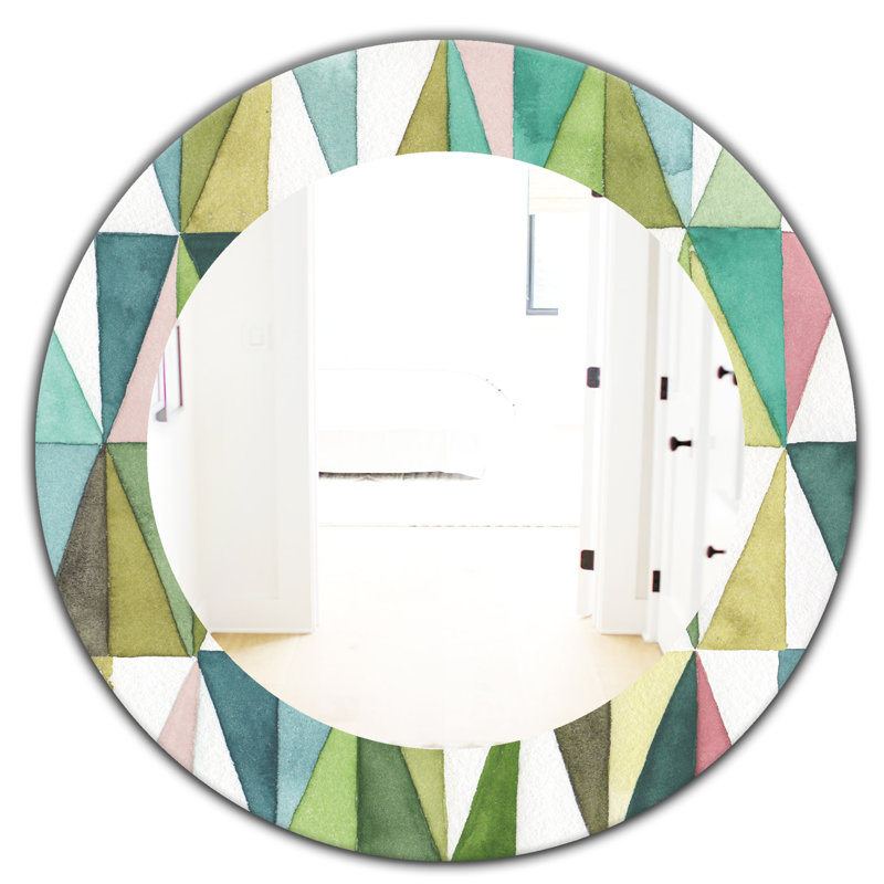 Miroir mural Mixed Geometric III, H 23,6 po x l 23,6 po