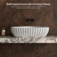 Lavabo vasque de salle de bain triangulaire cannelé 24 po x 16 po Monblari blanc mat-120971927