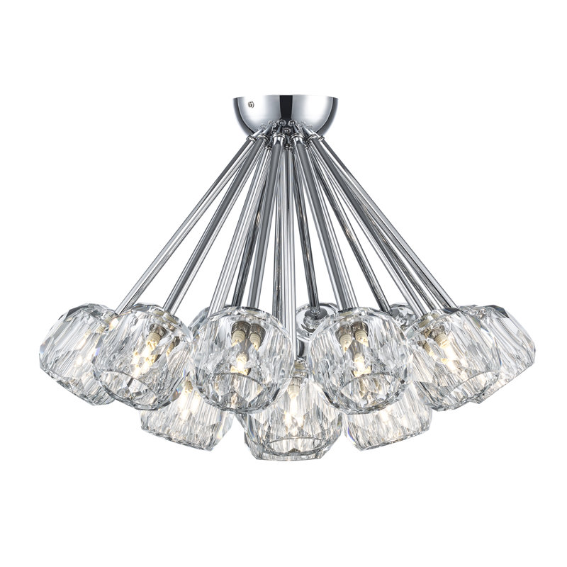 Plafonnier semi-encastré 19 lumières Konotopsky, Chrome poli