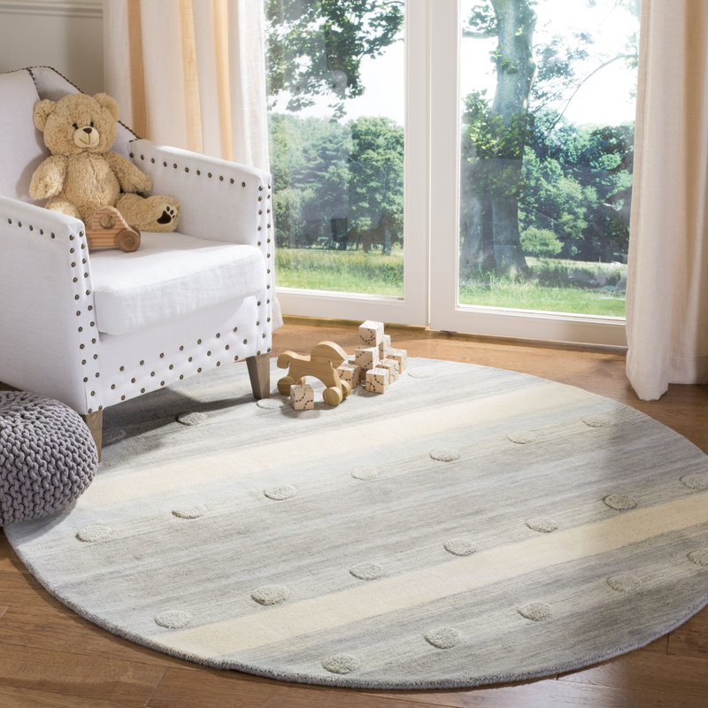 Gosselin children's hand-woven wool rug, Rond 5 pi