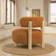 Chaise d'appoint moderne à siège rond avec dossier mince et pieds en bois-849142785