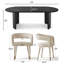 Ensemble de salle à manger 7 pièces moderne avec table ovale 79 po et chaises rembourrées-476475656