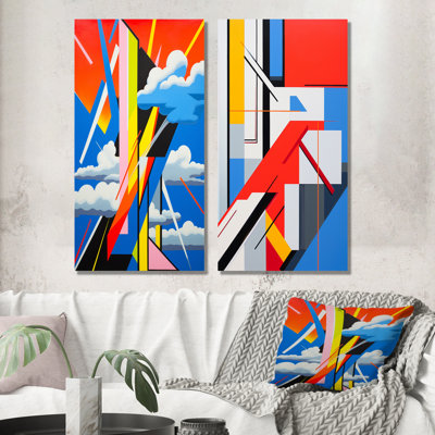 Charged Atmosphere Lightning - Abstract Shapes Wall Decor Set Of 2