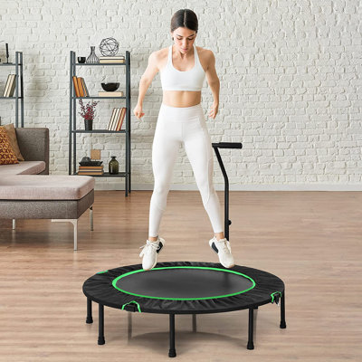Fannin Freeport Park 120cm Round Fitness Trampoline with Handlebar