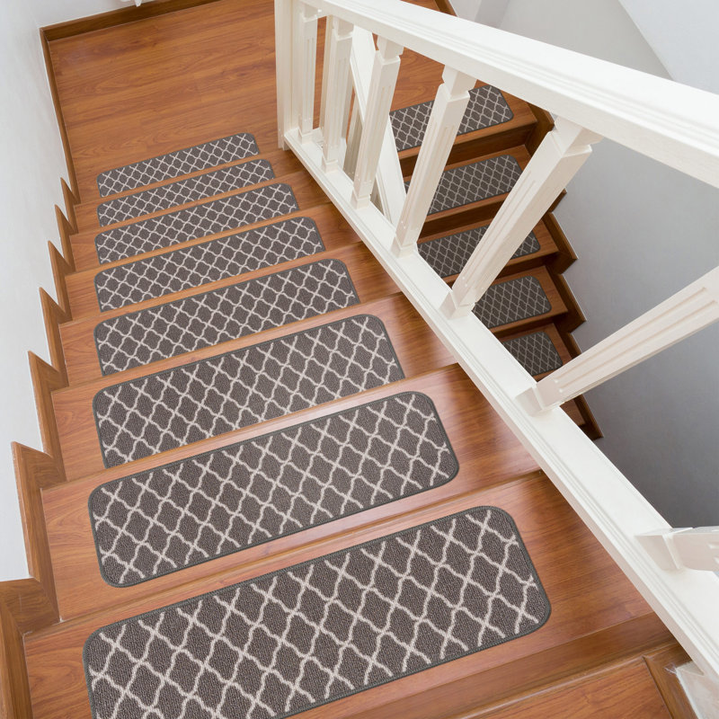 Tapis d'escalier Stroude, Gris / blanc, 7