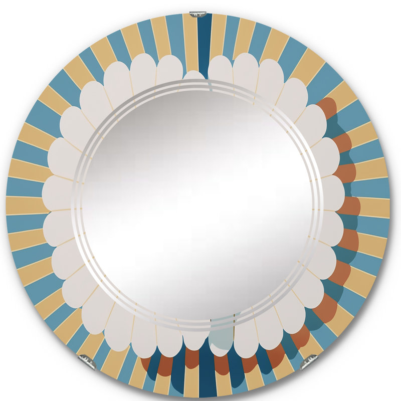 Camion - Miroir mural moderne rond, 24 po x 24 po