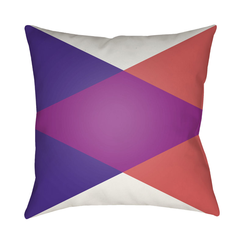 Moderne Geometric Outdoor Throw Pillow, Magenta, 22" H  x 22" W x 5" D
