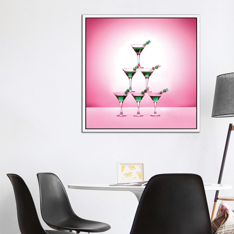 Happy Hour Mountain by Pepino De Mar - Floater Frame Gallery-Wrapped Canvas Giclée on Canvas, 93.98 cm H x 93.98 cm W, White