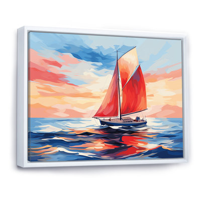 Coucher de soleil sur un bateau à voile I - Bateau, art mural