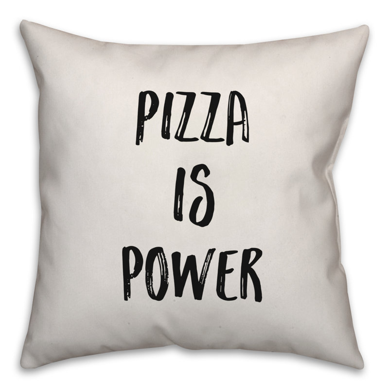 Coussin Pizza Is Power, 18 po x 18 po