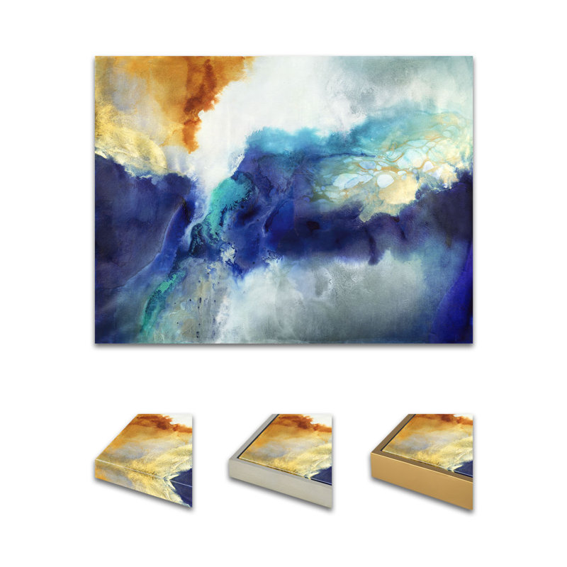 Softly Falling Print by Jennifer Hollack Raboin, Silver Frame Canvas, 31" H x 40" W x 2.25" D