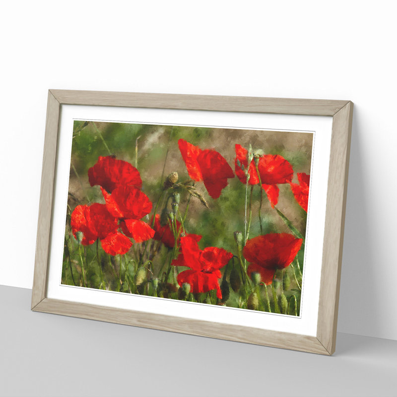 Field of Poppies Vol.7 - Framed Print, Oak Framed, 27cm H x 36cm W x 2cm D