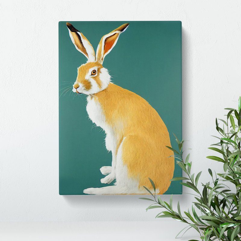 Sitting Hare - Wrapped Canvas, 76cm H x 50cm W x 3cm D