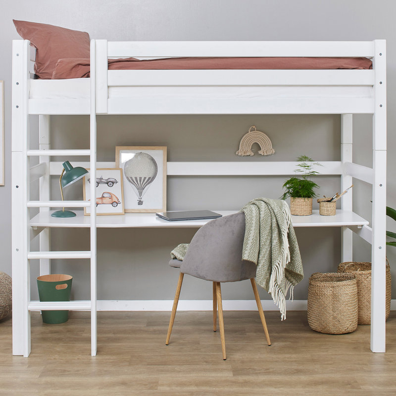 Eco Luxury European Single (90 X 200 Cm) High Sleepers with Built-in Ladder Included with Desk Included