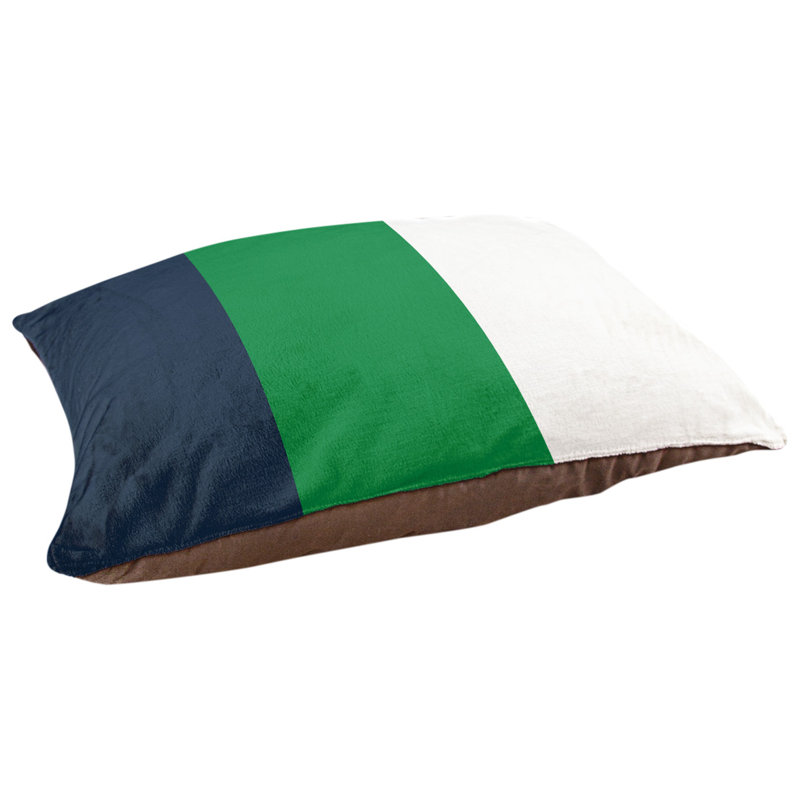 Coussin Golden State, Grand (l 40 po x P 30 po x H 6,5 po), Bleu / milieu vert