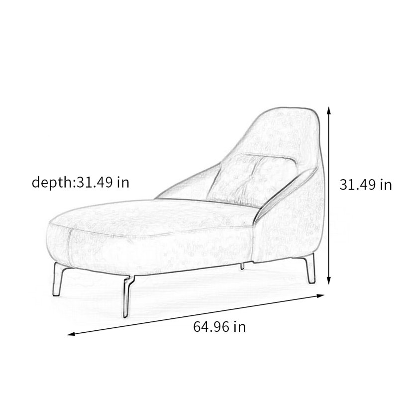 Chaise longue rembourrée Cheniece, Mélange de polyester rose