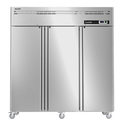 CMR Coolski 72" W Commercial Refrigerator 3 Door, 54 Cu.ft 3 Section Stainless Steel Solid Door Upright Reach In Refrigerator