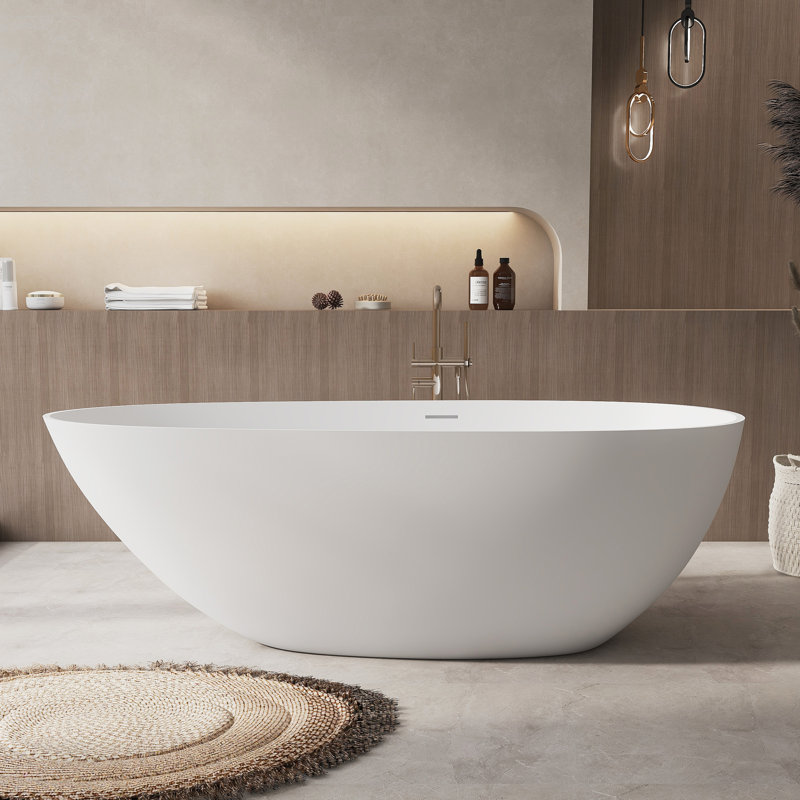  Baignoire profonde autoportante à surface solide de 67 po Fslefay