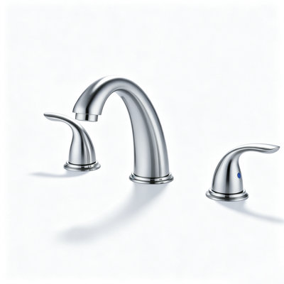 8" Widespread Double Handle Waterfall Bathroom Faucet with Pop-Up Drain