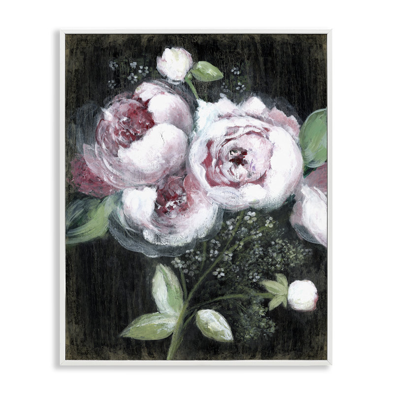  Moody Roses sur estampe numérique encadrée par Janet Tava, H 14 po x l 11 po, Estampe numérique encadrée blanc bord de mer