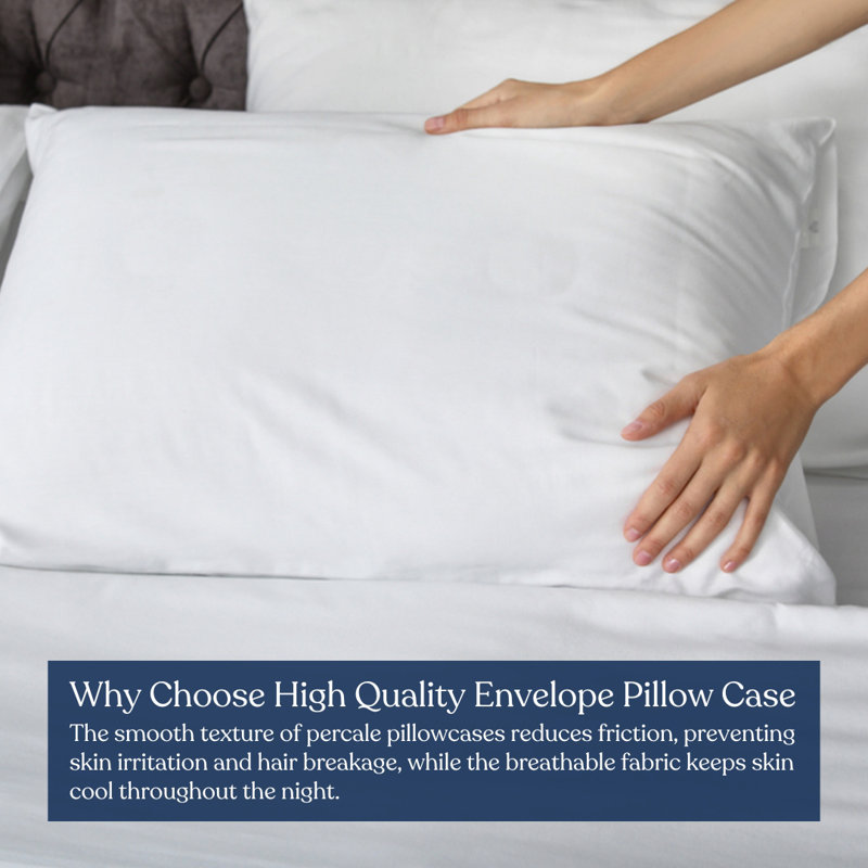 Delara GOTS-Certified Organic Cotton Sateen Pillowcase Set of 2, 400 Thread Count, Soft Long-Staple Cotton, King, Natural