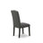 6 Piece Dining Table Set Contains a Rectangle Kitchen Table with X-Legs and 4 Dark Gotham Linen Fabric Parson Chairs with a Bench, Wire brushed Black