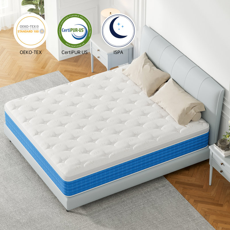 12 Inch Hybrid Memory Foam Mattress in a Box, Pressure Relief for Back Support, Medium Firm, Individually Pocket Springs