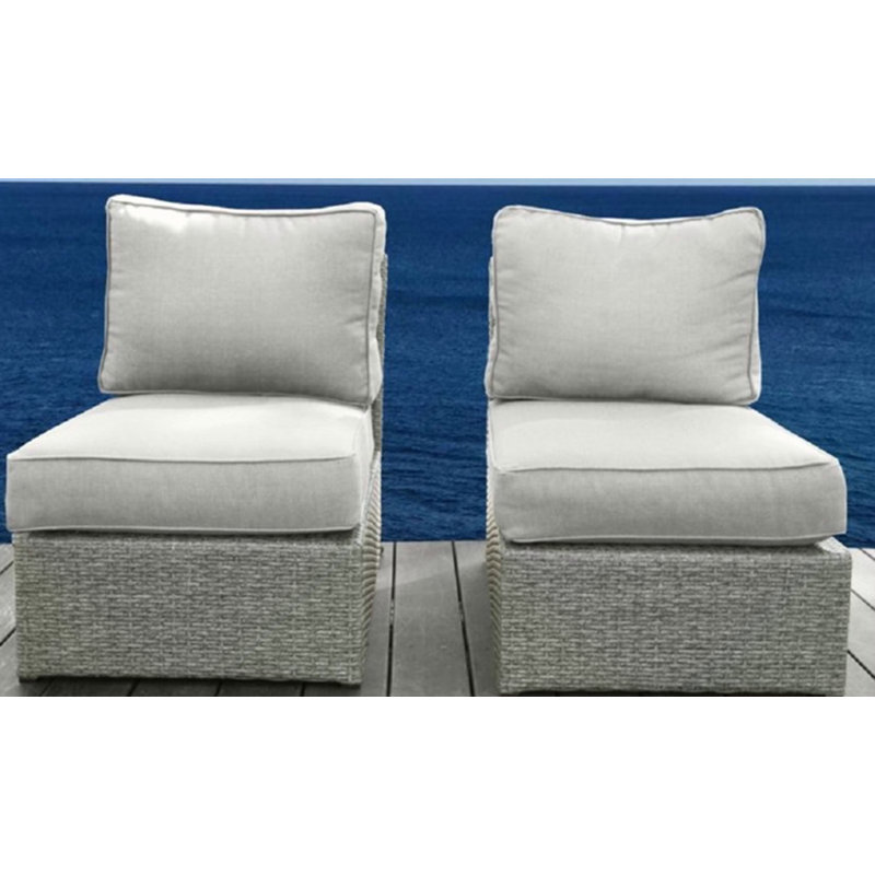 Chaise de patio entièrement assemblée avec coussins, Gris