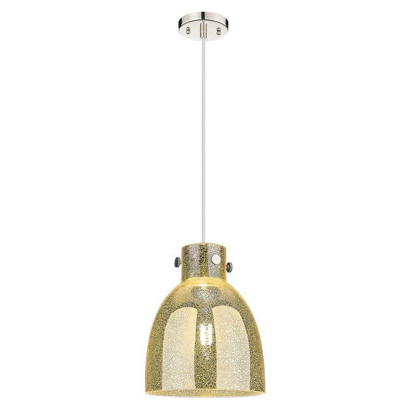 Luminaire suspendu à 1 lumière Badgett, Nickel poli